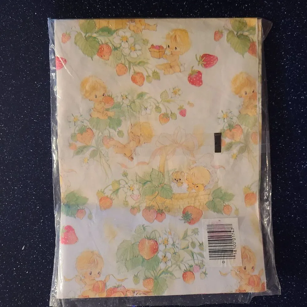 American Greetings Vintage Wrapping Paper - Baby - Partial Sheet - Vintage Retro